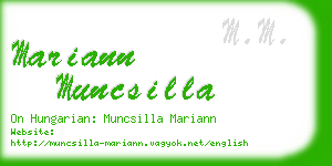 mariann muncsilla business card